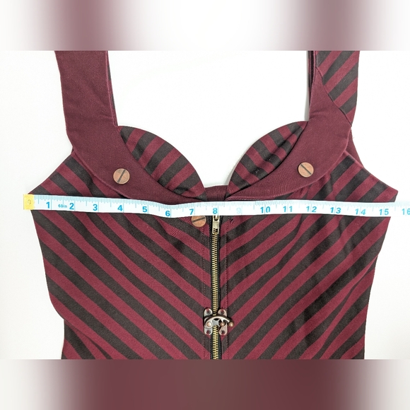 Jawbreaker Steampunk Corset Dress Goth Red Black Lace Rufflesize M - Picture 8 of 13